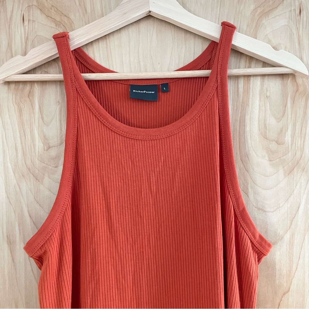 Richer Poorer Midi Length Ribbed Tank Dress, size large